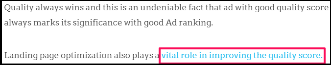 SEO best practices- interlinking example
