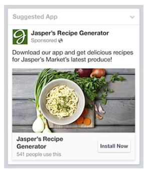 Types of Facebook ads- App install ad